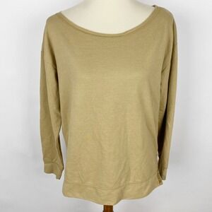 Sanuk Tan Organic Cotton Recycled Polyester‎ Boatneck Sweatshirt Tunic Women S